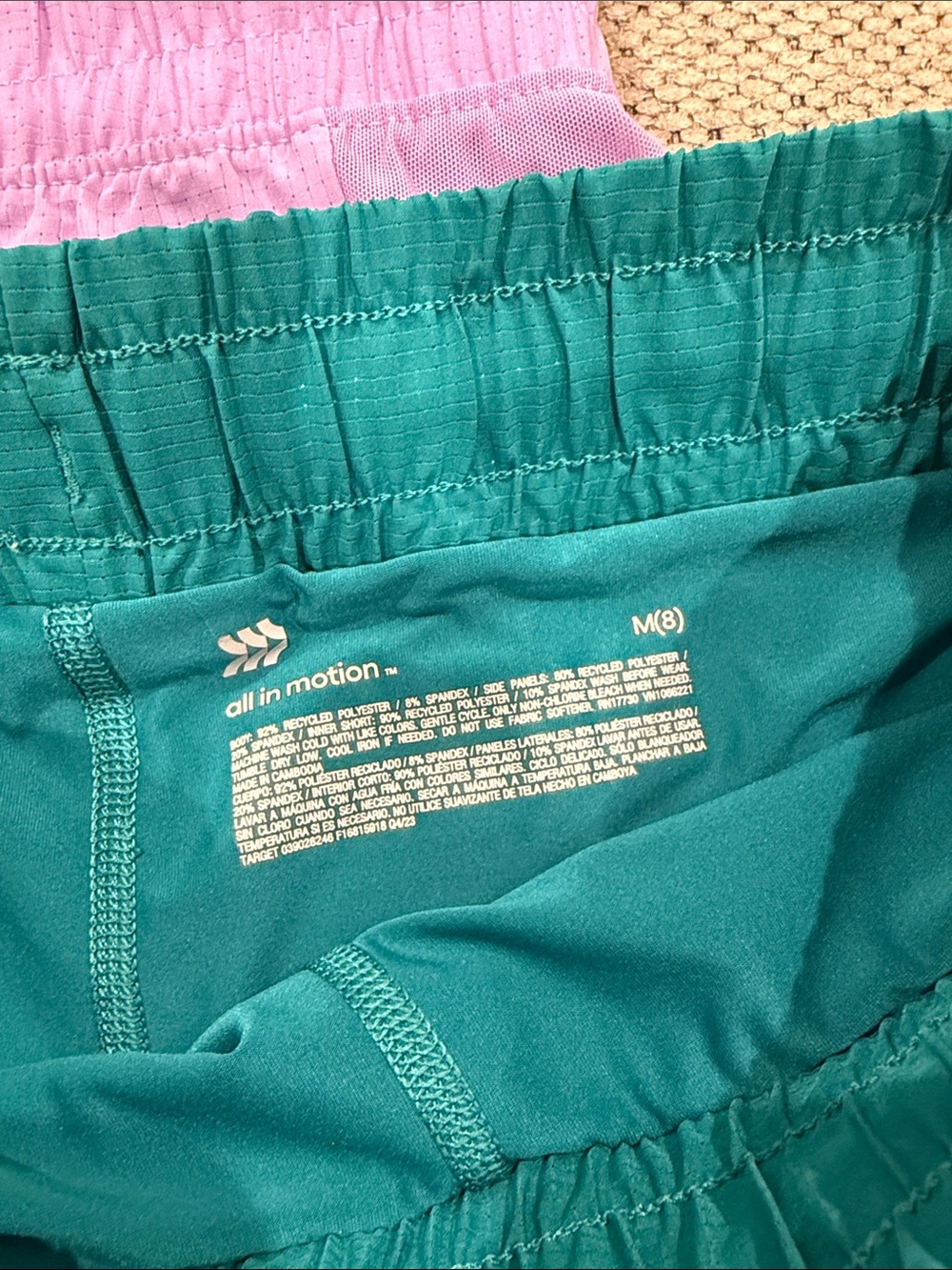 Girls Shorts Lot- Elastic-Waist Athletic Shorts - Black, Teal, Lavender - Picture 3 of 5